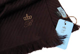 Battisti Scarf: Burgundy-brown twill weave, Battisti logo & crown, Zegna Baruffa wool<br>