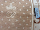 Battisti Scarf: Tan with cream dots, Battisti logo, double-faced Zegna Baruffa wool