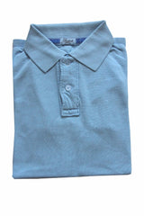 FINAL SALE Battisti Polo Shirt: Sky blue, 2-button polo, cotton pique