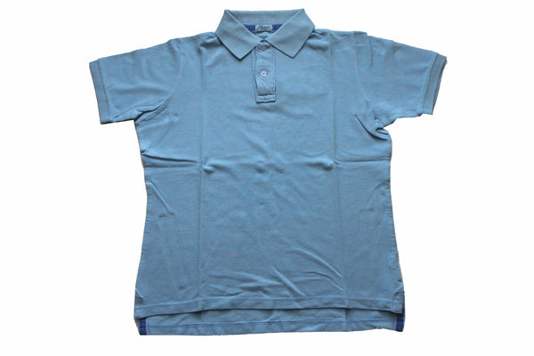 FINAL SALE Battisti Polo Shirt: Sky blue, 2-button polo, cotton pique