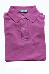 FINAL SALE Battisti Polo Shirt: Purple berry, 2-button polo, cotton pique