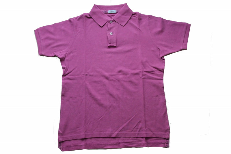 FINAL SALE Battisti Polo Shirt: Purple berry, 2-button polo, cotton pique