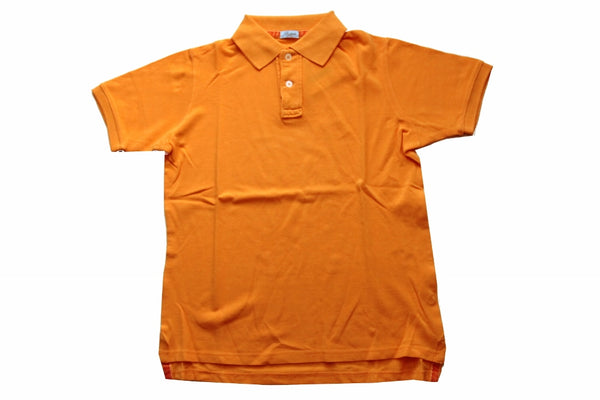 FINAL SALE Battisti Polo Shirt: Tangerine orange, 2-button polo, cotton pique