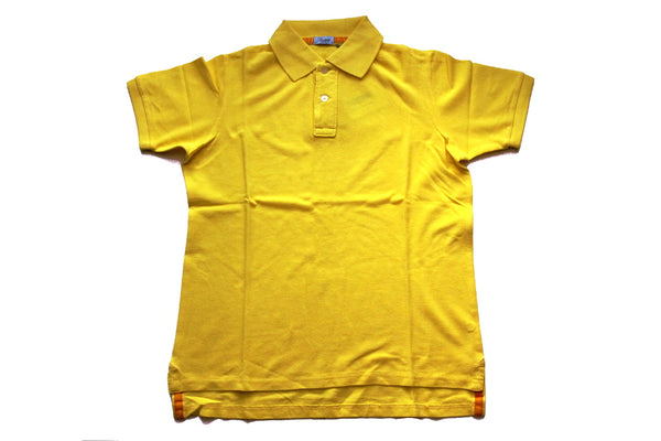 FINAL SALE Battisti Polo Shirt: Lemon yellow, 2-button polo, cotton pique