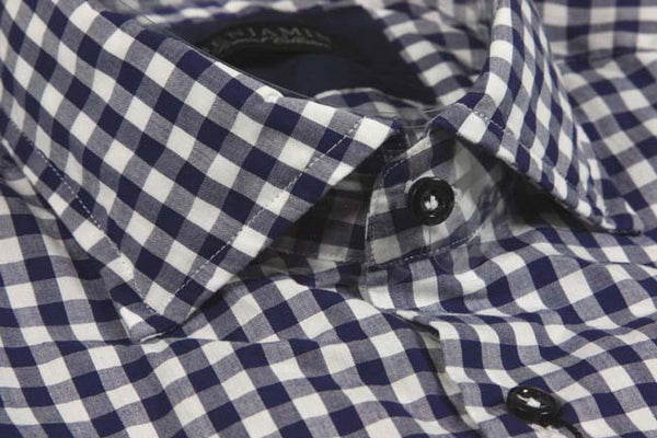 Benjamin Sport Shirt: White & Navy Check