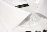 Benjamin Dress Shirt: White, medium spread collar, cotton oxford
