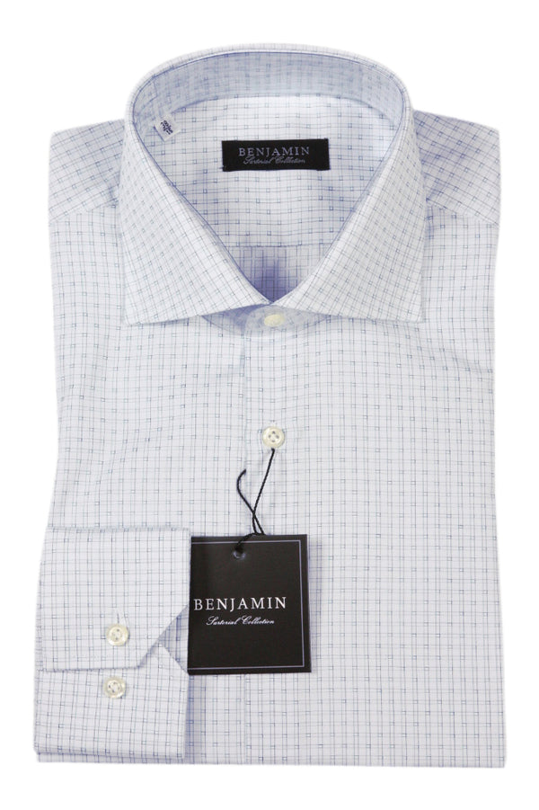 Benjamin Dress Shirt: Blue & Teal Plaid