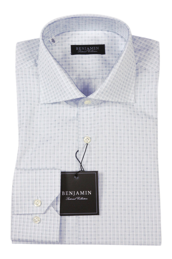 Benjamin Dress Shirt: Blue & Teal Plaid