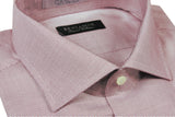 Benjamin Dress Shirt: White with fancy wine pattern, medium spread collar, pure cotton
