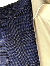 Benjamin Sport Coat Blue Plaid 2-button Soft Shoulder Wool/Silk/Linen VBC