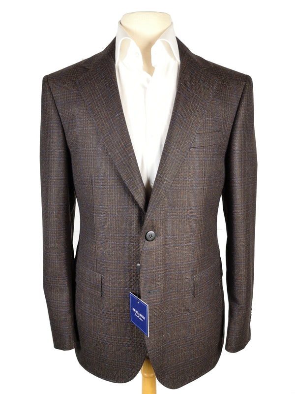 Benjamin Sport Coat Brown Plaid 2-button Slim fit Pure cashmere