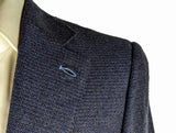 Benjamin Sample Sport Coat 38R Blue Weave 2-button Slim Fit Pure Cashmere