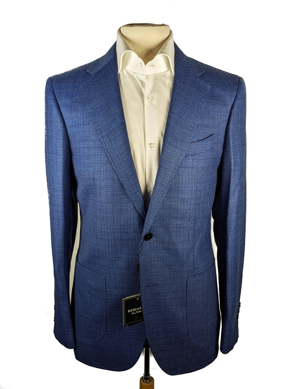 Benjamin Sport Coat French Blue Weave 2-button Soft Shoulder Wool