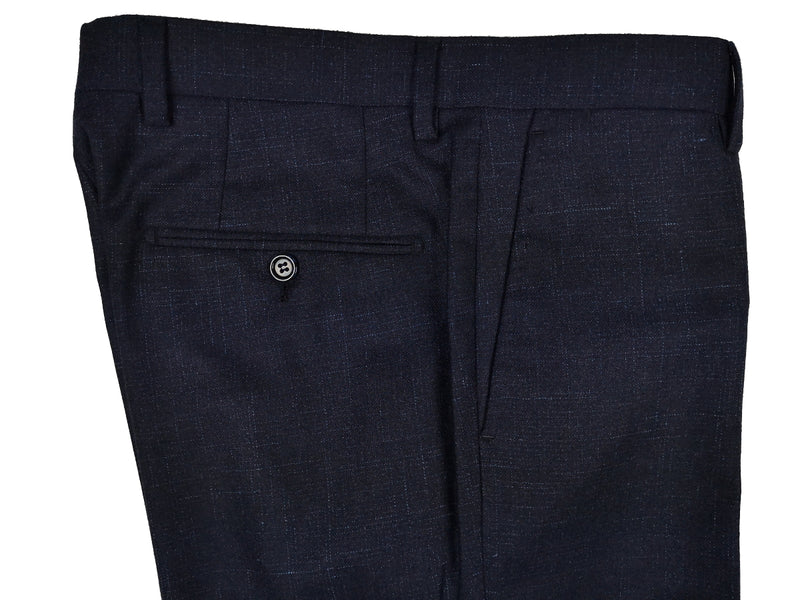 Benjamin Suit x Loro Piana Dark Blue 2-button Slim Fit Textured Wool