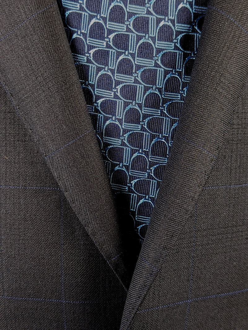 Benjamin Suit Midnight Blue Windowpane 2-Button Wool