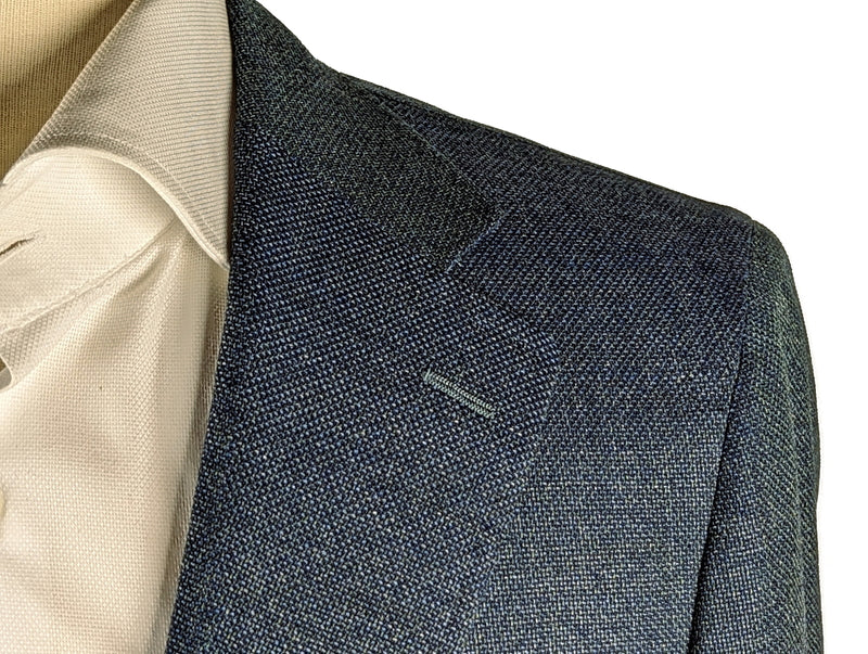 Benjamin Sport Coat Ocean Blue-Green 2-button Soft Shoulder REDA Wool Hopsack