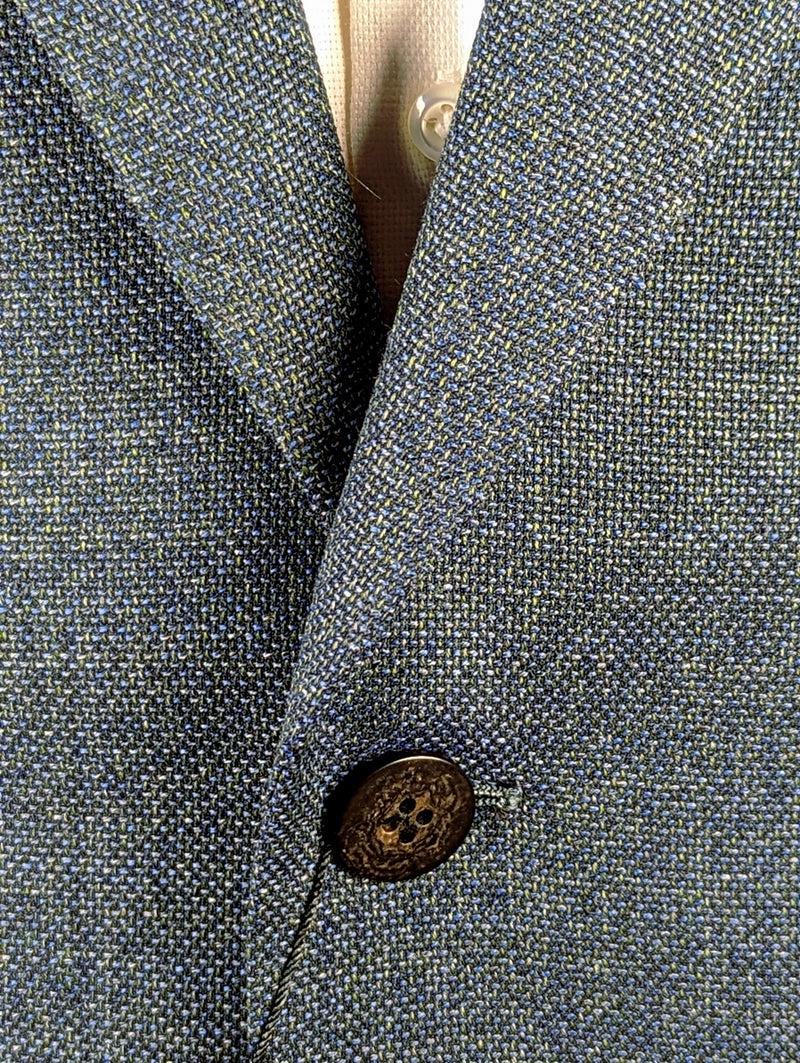 Benjamin Sport Coat Ocean Blue-Green 2-button Soft Shoulder REDA Wool Hopsack