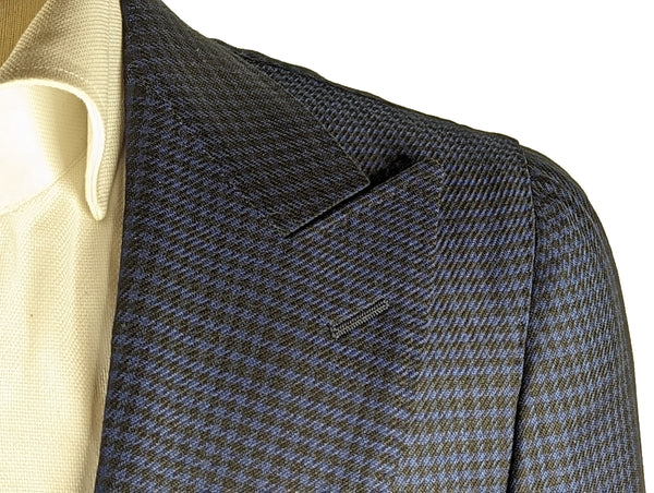 Benjamin Sport Coat Navy Check 2-button Peak Soft Shoulder Wool