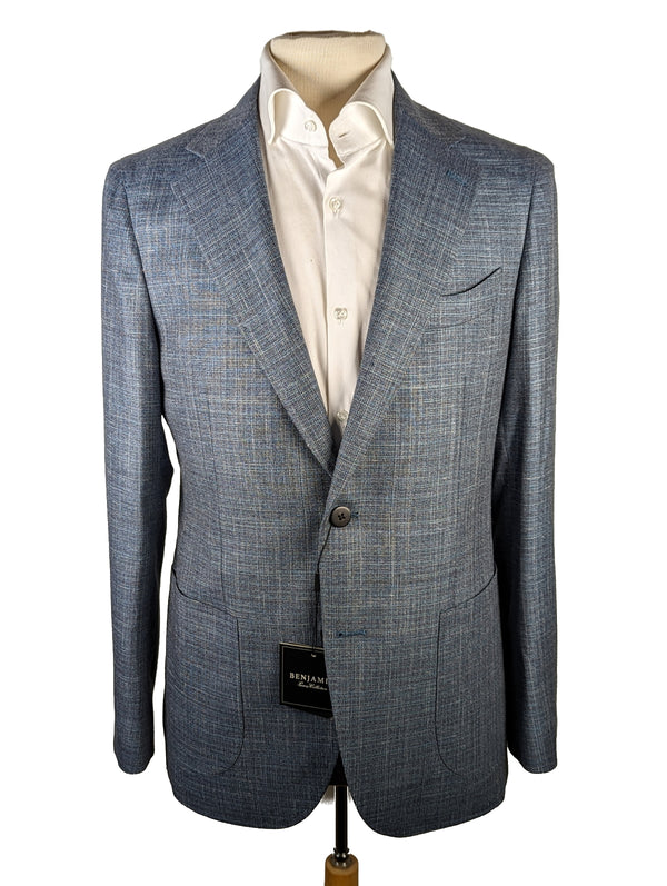 Benjamin Sport Coat Soft Blue 2-button Soft Shoulder REDA Textured Wool