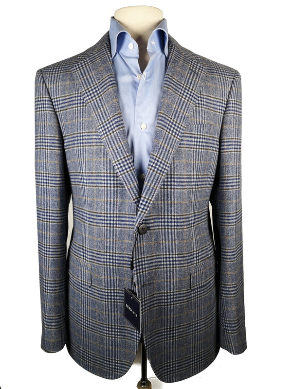 Benjamin x Zegna Cloth Sport Coat Blue/Bone Plaid 2-button Slim Fit Wool/Cashmere