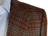 Benjamin Zegna Sport Coat Burgundy Brown Plaid 2-button Slim Fit Wool/Cashmere