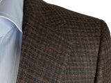 Benjamin Zegna Sport Coat Burgundy Check 2-button Slim Fit Wool/Silk/Cashmere