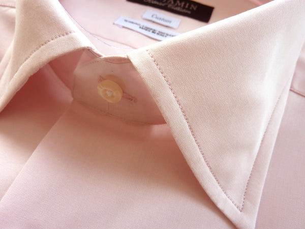Benjamin Dress Shirt: Soft pale dusty pink, medium spread collar, pure cotton