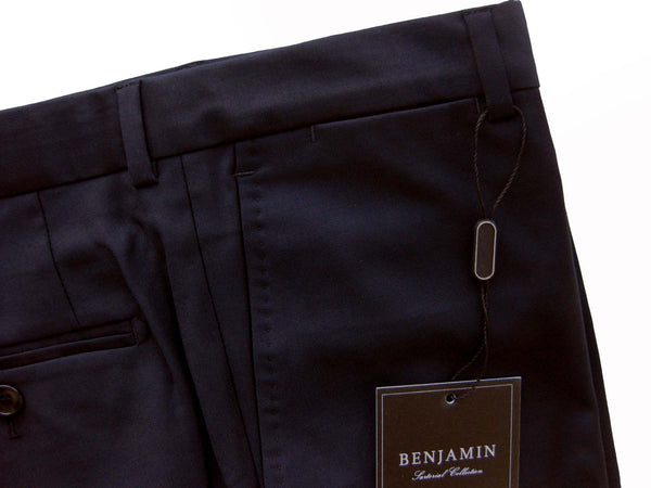 Benjamin Trousers: Dark navy, flat front, super 140's wool