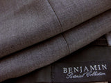 Benjamin Trousers: Solid medium gray, flat front, super 140's wool