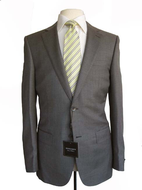 Benjamin Sartorial Suit: Medium Gray, 2-button Classico model, super 140's wool