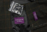 Benjamin Sartorial Sport Coat: 45R/46R, Dark greenish brown with rust plaid, Napoli 2-button, wool/cashmere