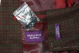 Benjamin Sartorial Sport Coat Burgundy & brown with green plaid, Napoli 2-button, pure cashmere