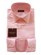 Benjamin Dress Shirt: Pink royal oxford, medium spread collar, pure cotton