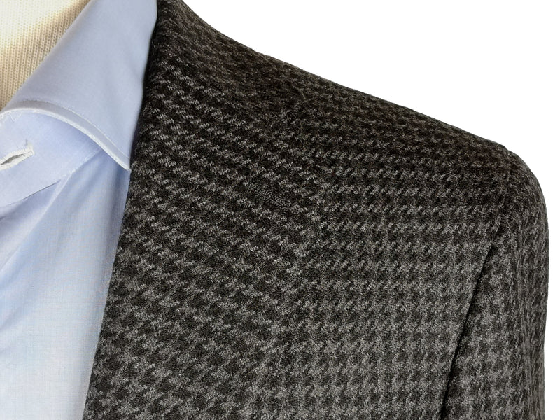 Benjamin Sartorial Sport Coat Charcoal houndstooth check, Napoli 2-button, pure cashmere