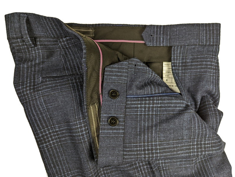 Benjamin Sample 3-in-1 Suit Blue Glen Plaid 2-button Peak VBC Wool