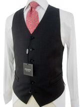 Benjamin Suit Vest: Gunmetal gray, 6-button, super 140's wool