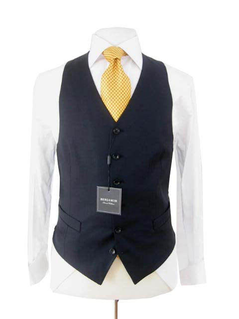 Benjamin Suit Vest Navy Herringbone SALE!, 6-button Super 150's wool