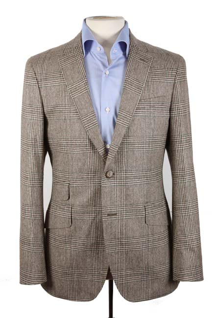 Final Sale Benjamin Sport Coat: Brown & White Plaid