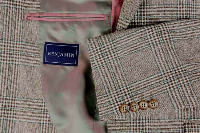 Final Sale Benjamin Sport Coat: Brown & White Plaid