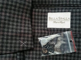 Bella Spalla Sport Coat: Charcoal & grey check with mauve, 2-button, silk/cashmere