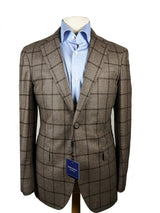 Benjamin Sport Coat Mushroom Windowpane, 2-button slim fit Loro Piana cashmere