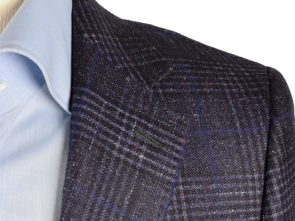 Benjamin Sport Coat, Purplish Blue Plaid, 2-button slim fit VBC Wool