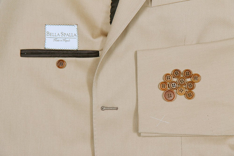 Bella Spalla Sport Coat: Light beige, 2-button, linen/cotton blend