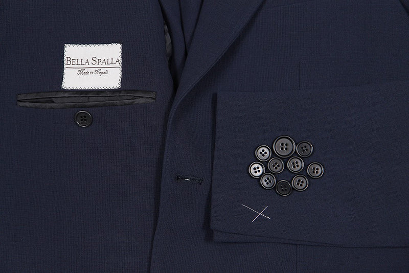 Final Sale Bella Spalla Sport Coat: Navy Weave, 2-button, cotton/elastane