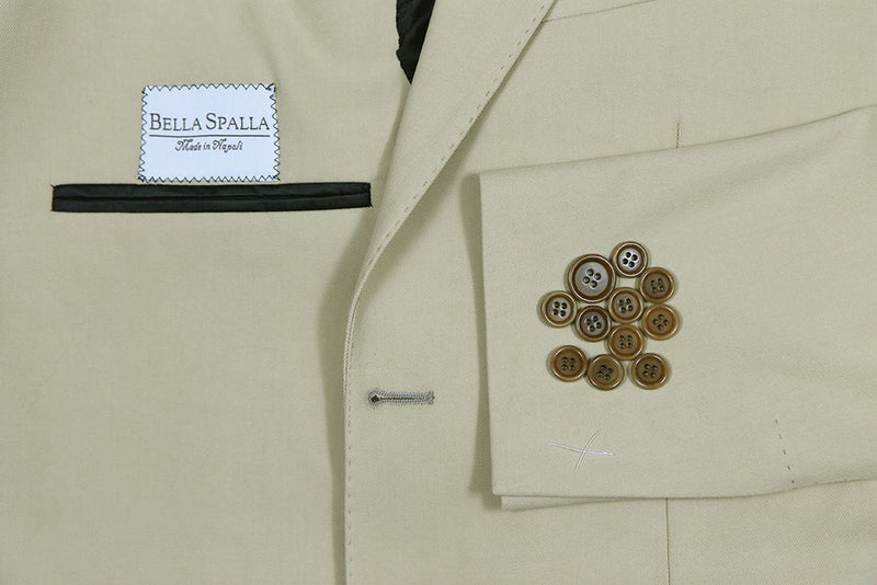Bella Spalla Sport Coat: Yellowish Tan 2-button cotton/elastane
