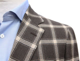Final Sale Bella Spalla Sport Coat: Brown Plaid, 2-button, pure wool - vbc