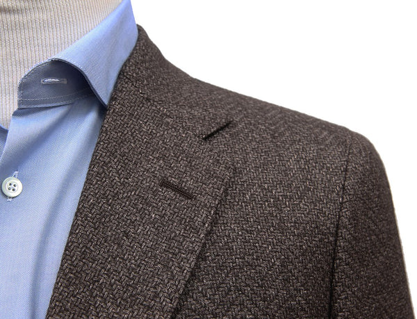 Bella Spalla Sport Coat: Brown herringbone, 2-button, pure Zegna wool