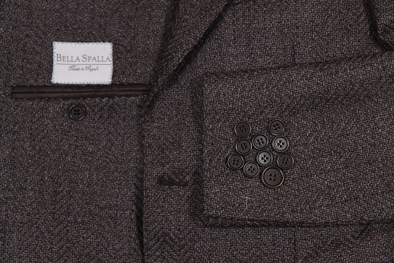 Bella Spalla Sport Coat: Brown herringbone, 2-button, pure Zegna wool