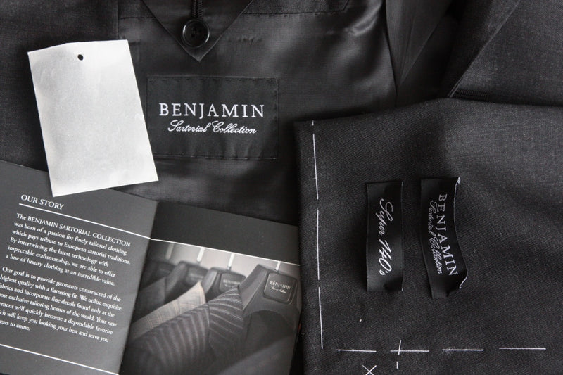 Benjamin Sartorial Suit: Charcoal grey, 2-button Nobile model, super 140's wool