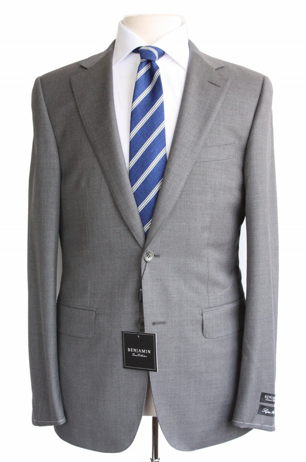 Benjamin Sartorial Suit: Light/Medium Gray, 2-button Nobile model, super 140's wool